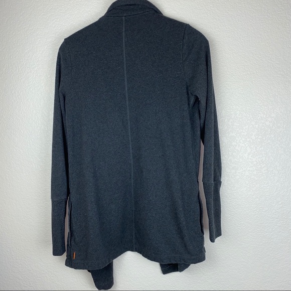 LUCY Heathered Charcoal Drape Waterfall Sweatshirt - Picture 4 of 6